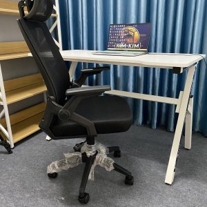 ghế xoay văn phòng tay gập.màu đen lưng lưới sang trọng