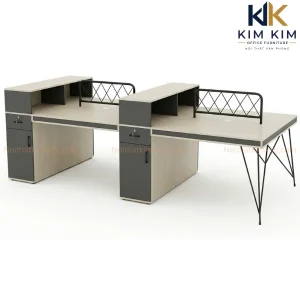 Cụm bàn làm việc 4 người chân sắt mặt hộp BC04 sang