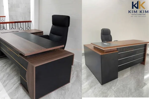 Bàn ghế giám đốc bố trí thực tế trong văn phòng